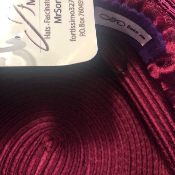 MR.SONG MILLINERY Gorgeous MAROON/WINE colored. It is not red. So amazing NWT - Picture 9 of 10